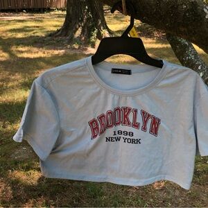 SHEIN Kids /Teens Light Blue Brooklyn Tee